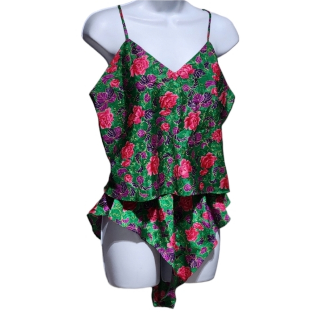 Vintage Victoria's Secret Floral 2pc Lingerie Short Set Medi…